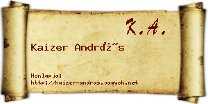 Kaizer András névjegykártya